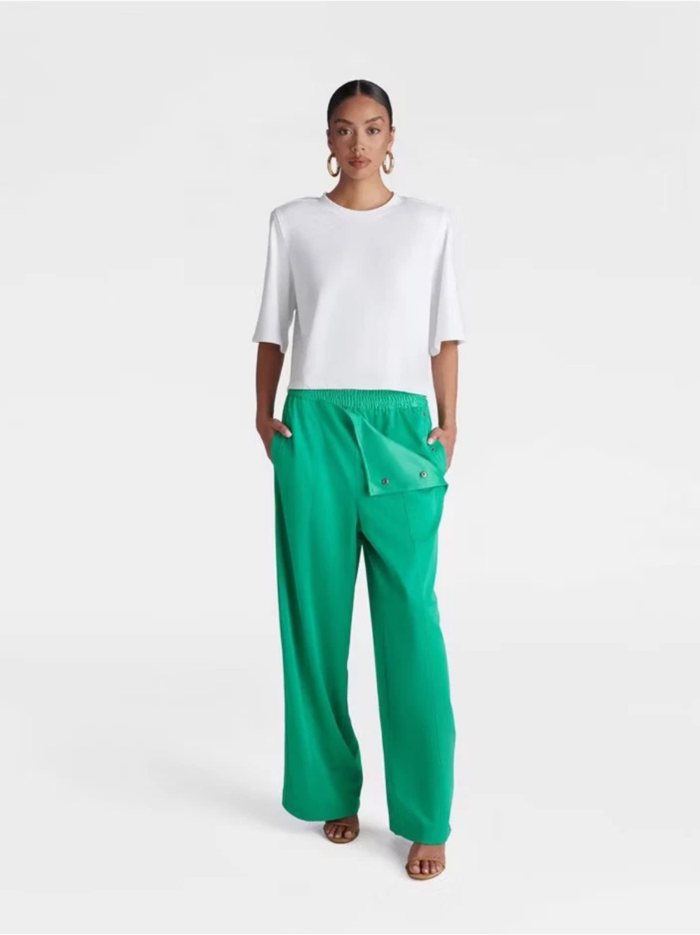 KBB by KAHLANA Women's Mid-Rise Straight Leg 'The Convertible Track Pant”Green S